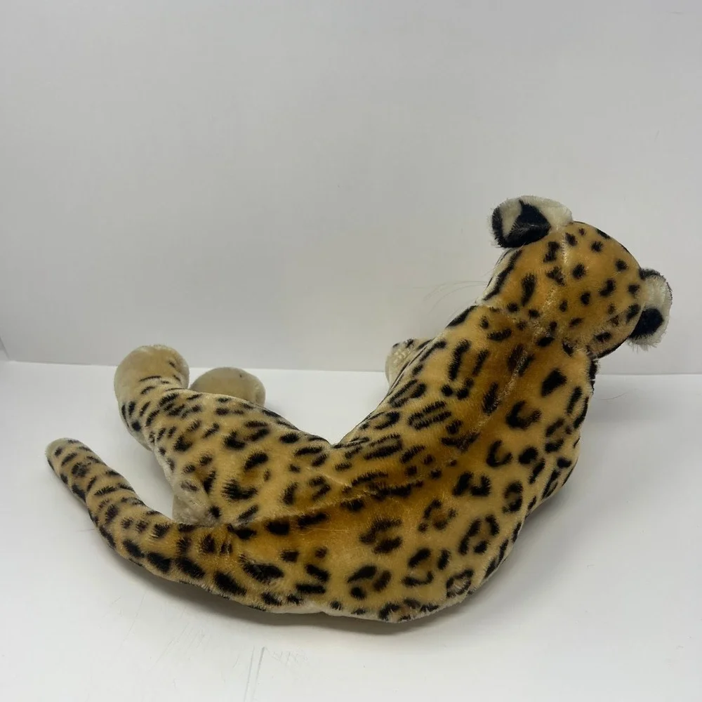 Vtg Steiff Ocelot Ozelot Leopard Plush Mohair 12 Inch Lying Big Cat Orange Eyes‎